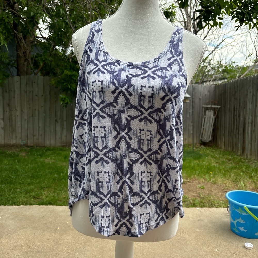 Mudd Blue and White Tank